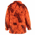 Load image into Gallery viewer, Gamehide whisper insulated parka - back (naked north blaze orange camo)