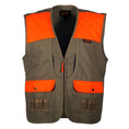 Load image into Gallery viewer, gamehide shelterbelt vest front view (khaki/blaze orange)