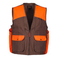 Load image into Gallery viewer, Briar Proof Upland Hunting Vest front (dark brown/blaze orange)