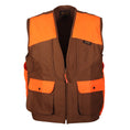 Load image into Gallery viewer, Briar Proof Upland Hunting Vest front (marsh brown/blaze orange)