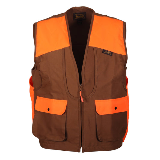 Briar Proof Upland Hunting Vest front (marsh brown/blaze orange)
