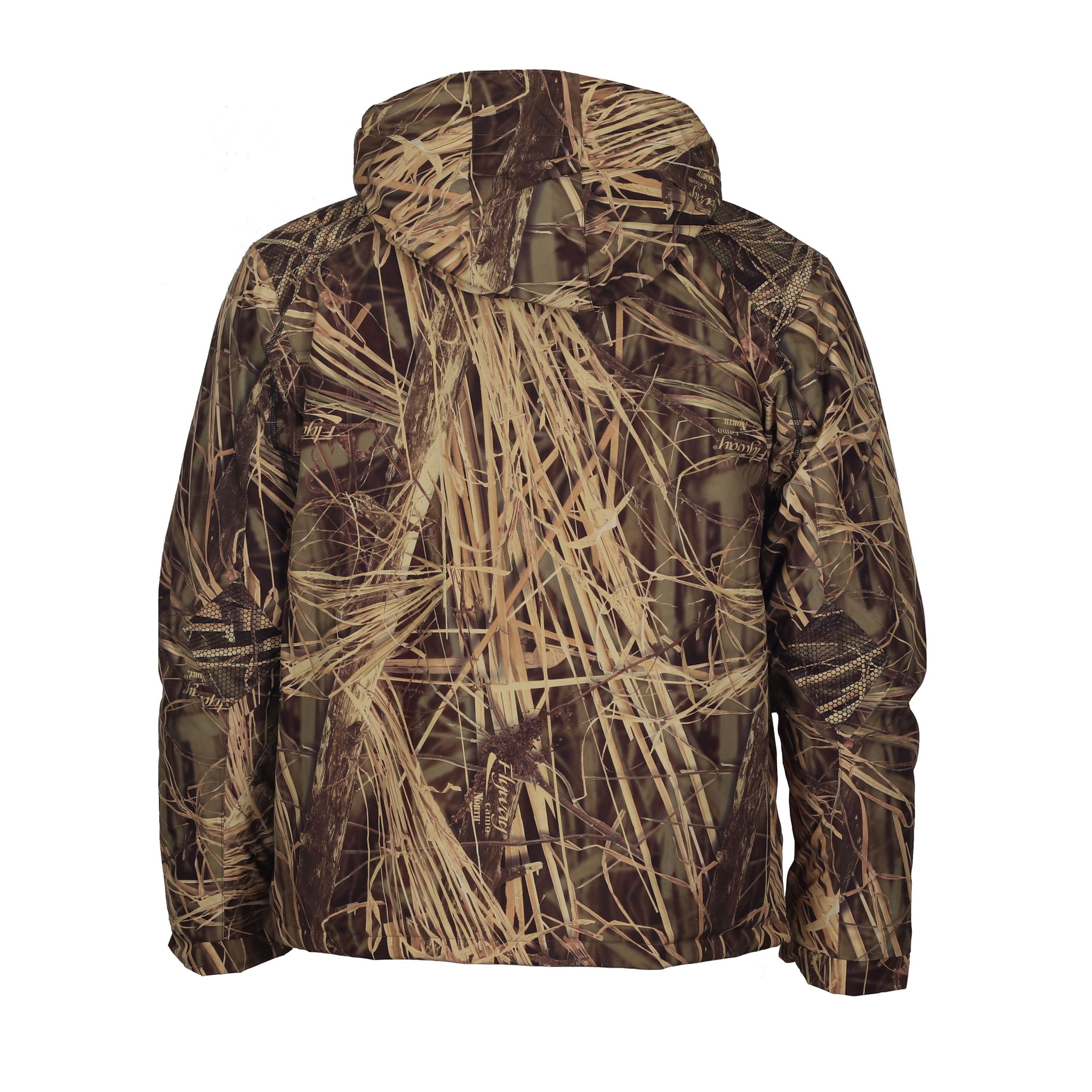 gamehide slough creek jacket back view  (flyway camo north)