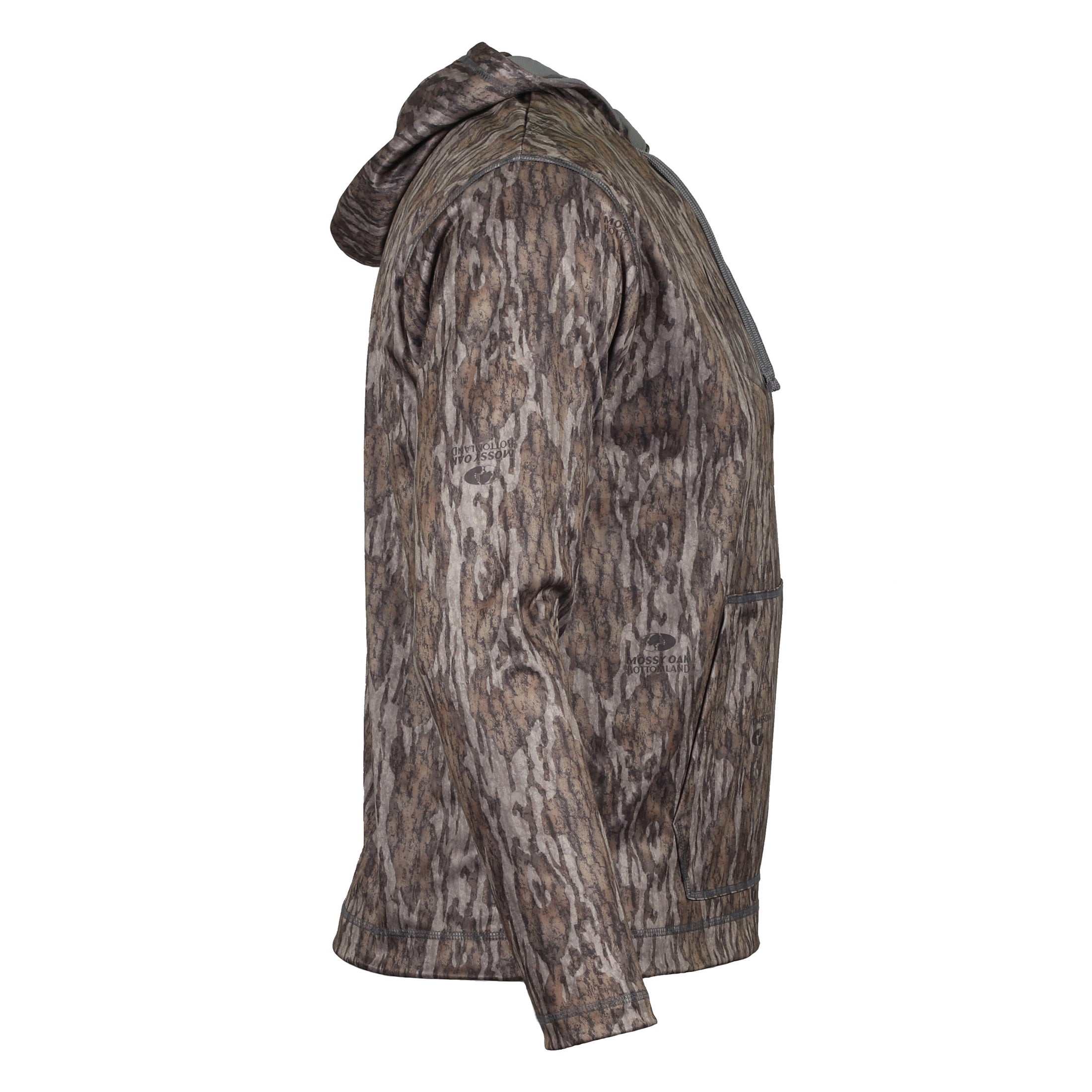 gamehide Performance Fleece Hoodie side (mossy oak new bottomland)