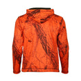 Load image into Gallery viewer, High performance fleece hoodie - back view (naked north blaze orange camo)