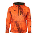 Load image into Gallery viewer, High performance fleece hoodie - front view (naked north blaze orange camo)