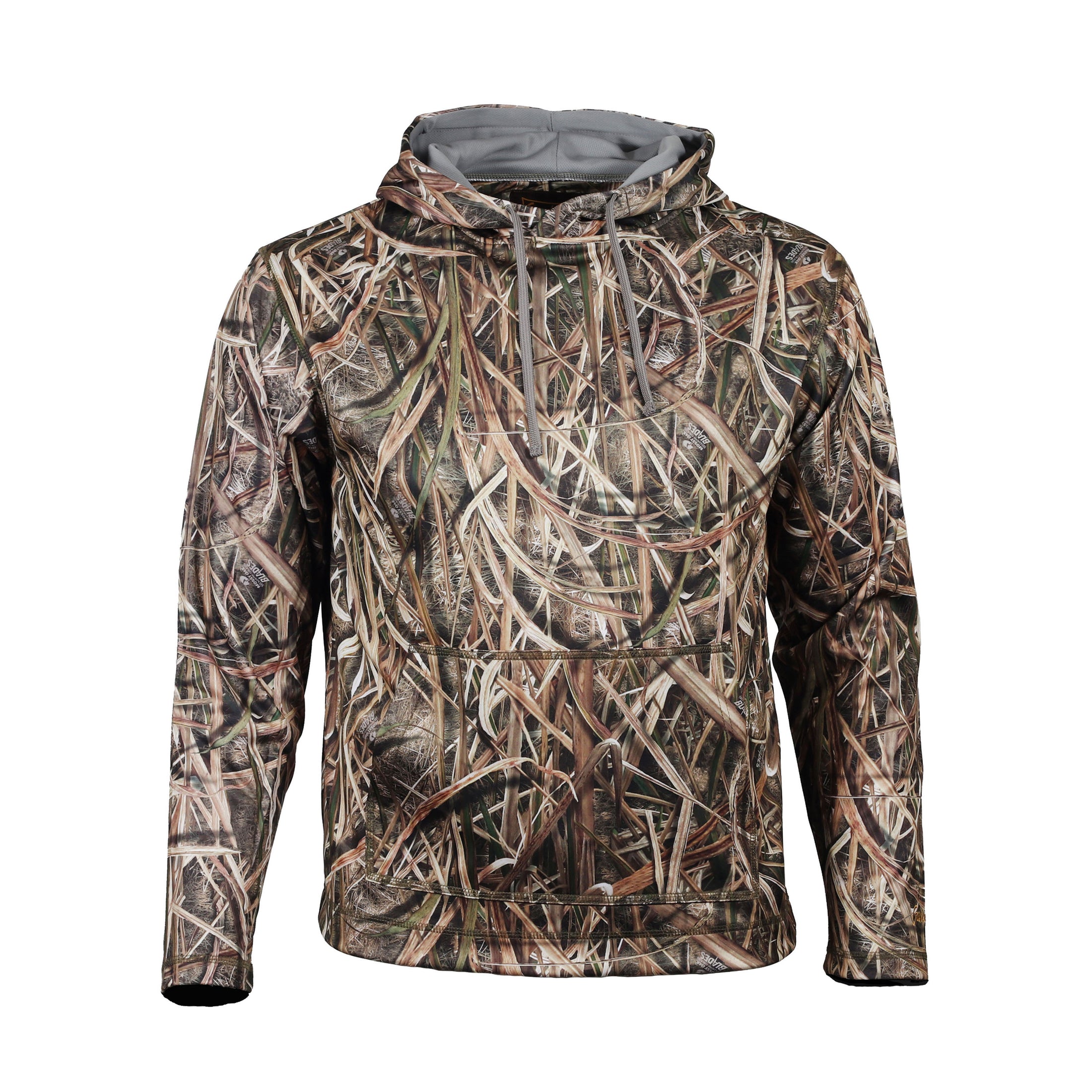 gamehide Performance Fleece Hoodie front (mossy oak shadow grass blades)
