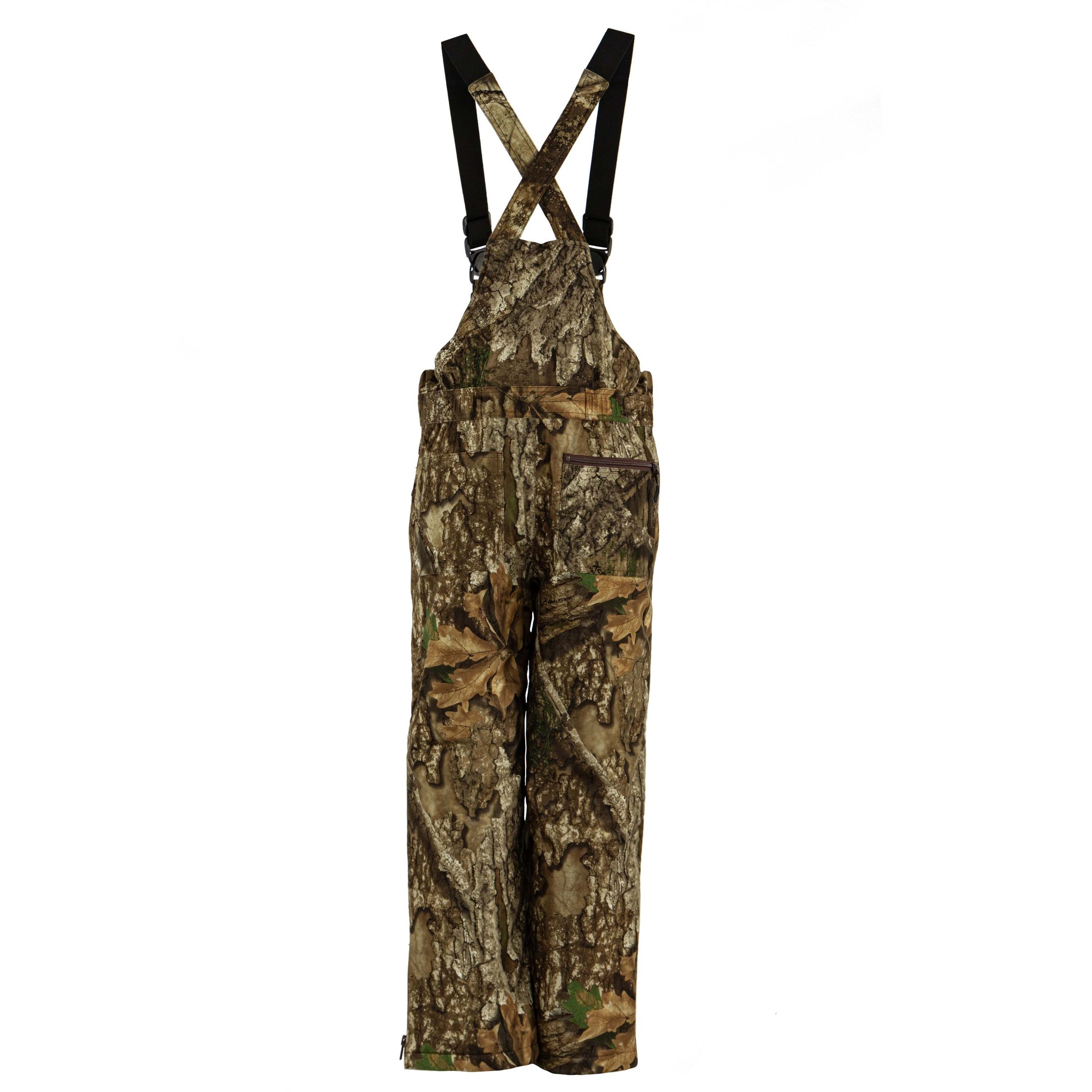 Gamehide Youth Tundra Bibs back view (realtree apx).
