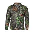 Load image into Gallery viewer, gamehide ElimiTick Tactical Style Quarter Zip Long Sleeve Shirt front (mossy oak obsession)