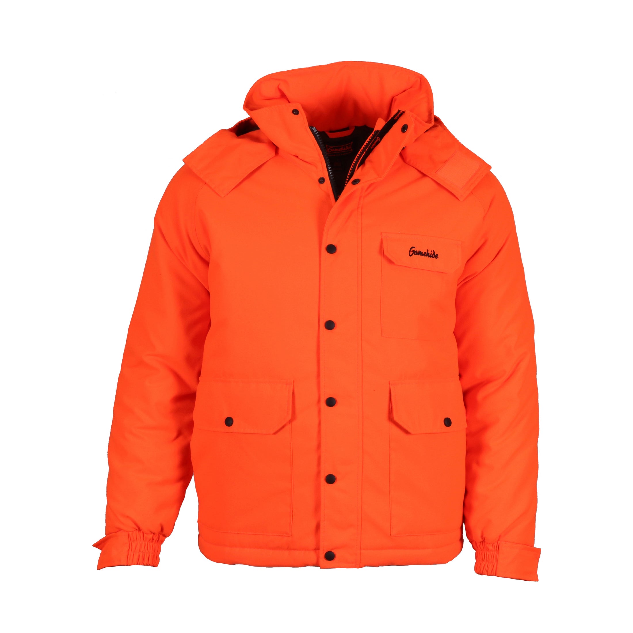 Gamehide deer hunter parka - front view (blaze orange)