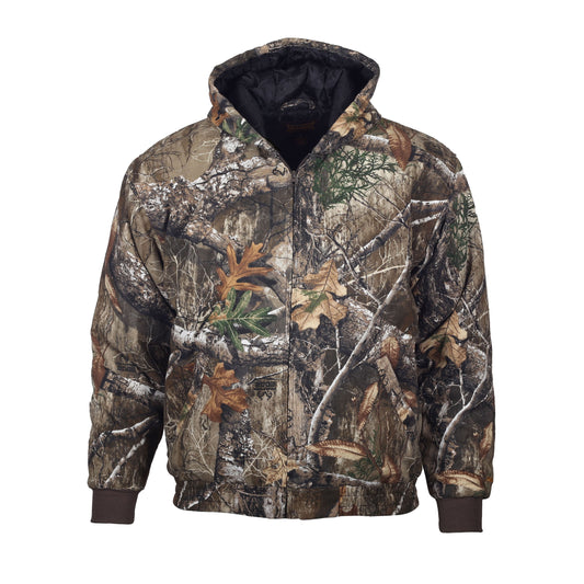 Gamehide Youth Lock Down Jacket Front view (realtree edge).