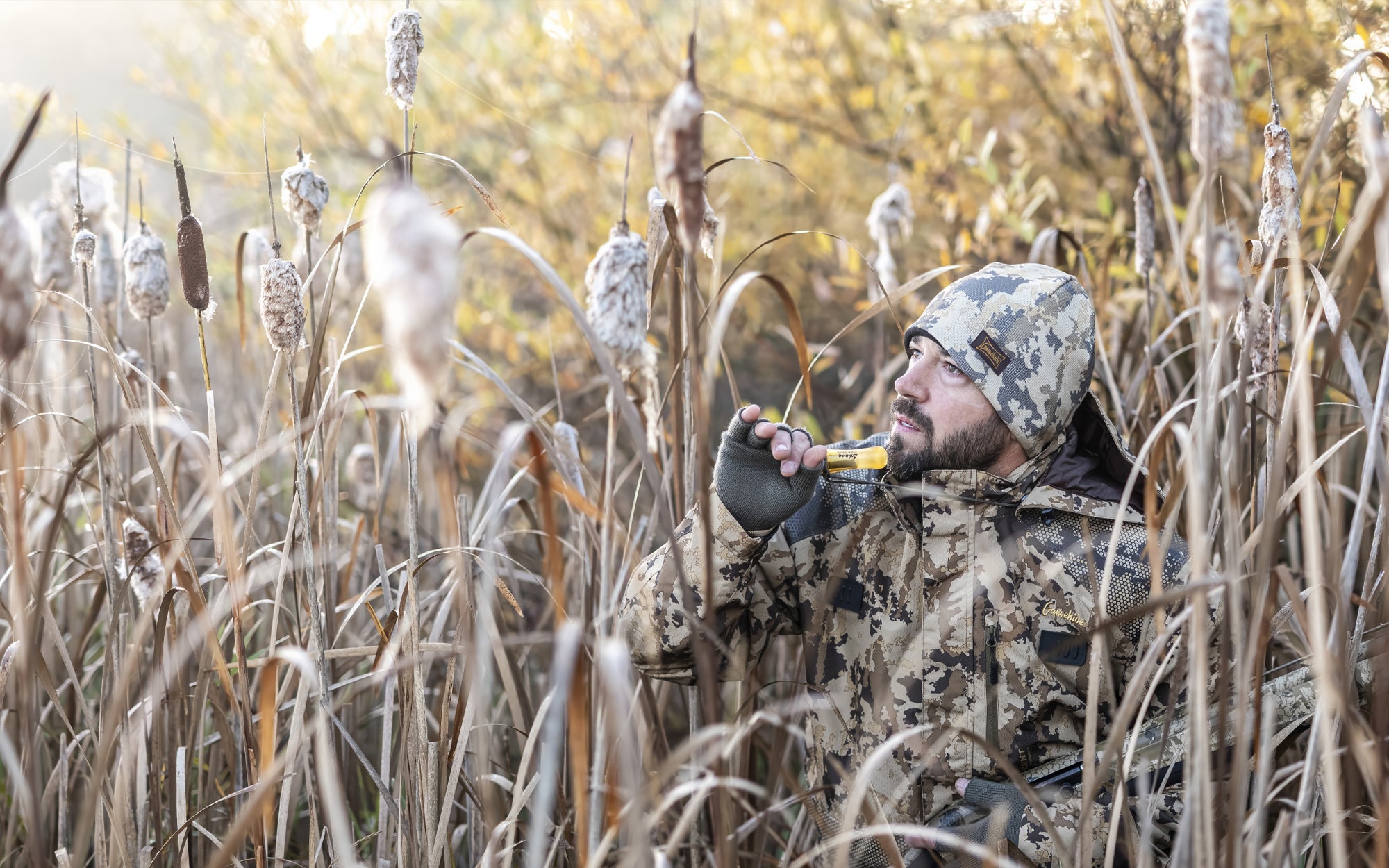 Gamehide hunters in waterfowl clothing snow goose