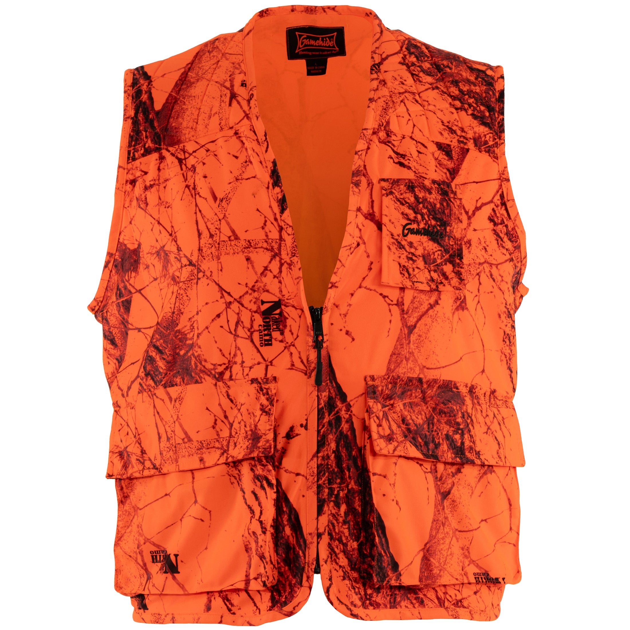 Gamehide - Sneaker Big Game Vest - Front View - Naked North Blaze Orange