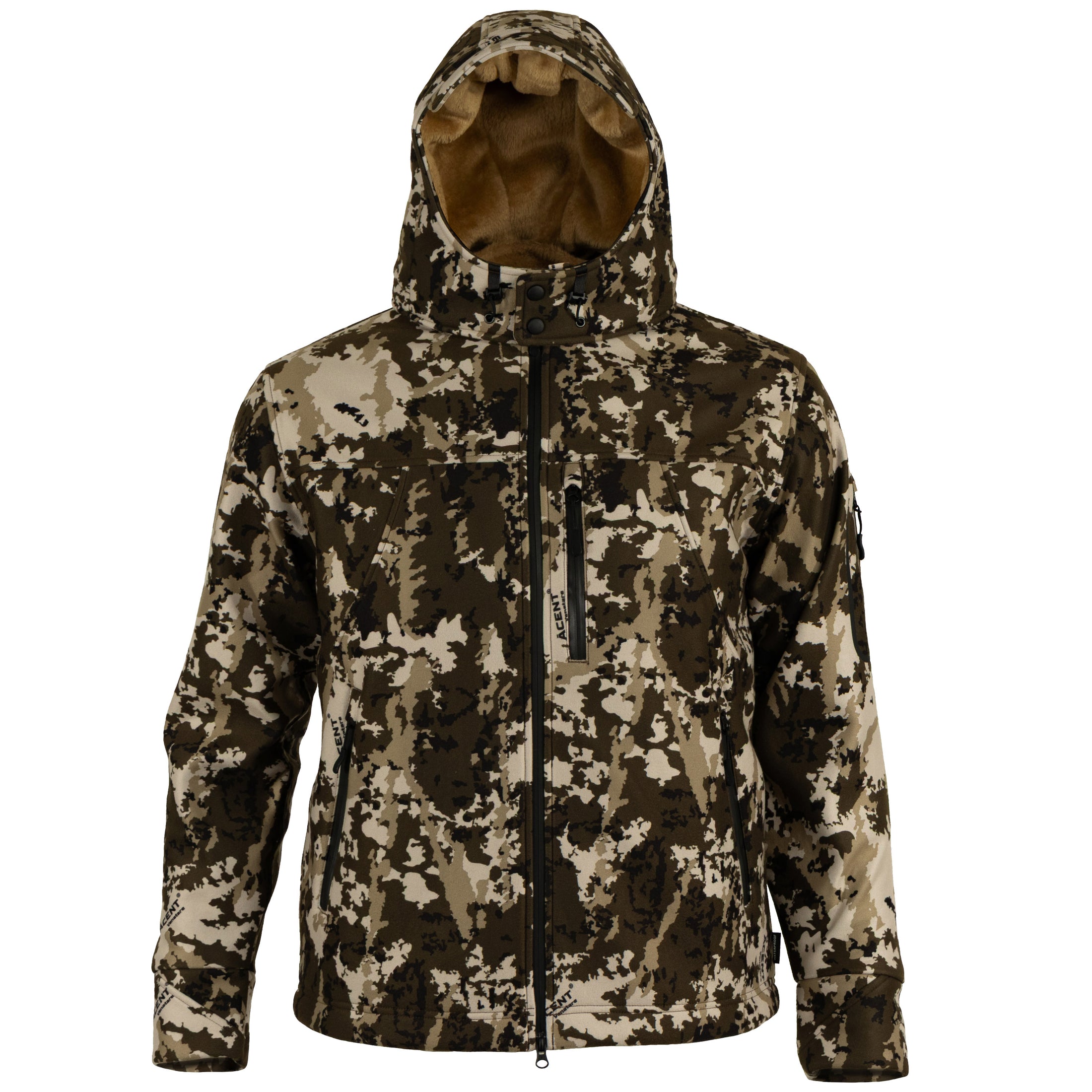 gamehide whitetail jacket front view (acent venatare)
