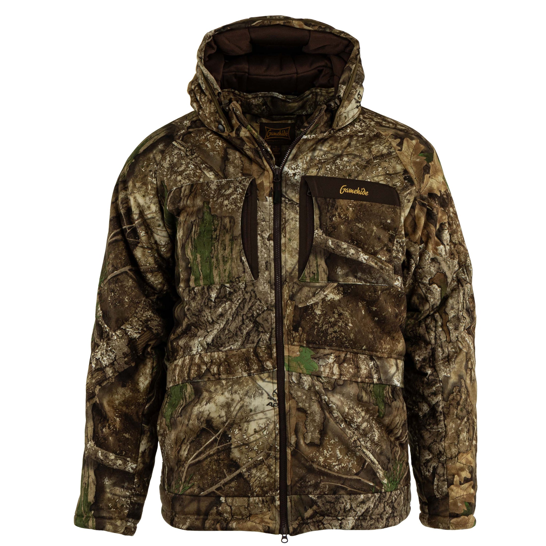 Embers Edge parka with hood down - front view (realtree apx)