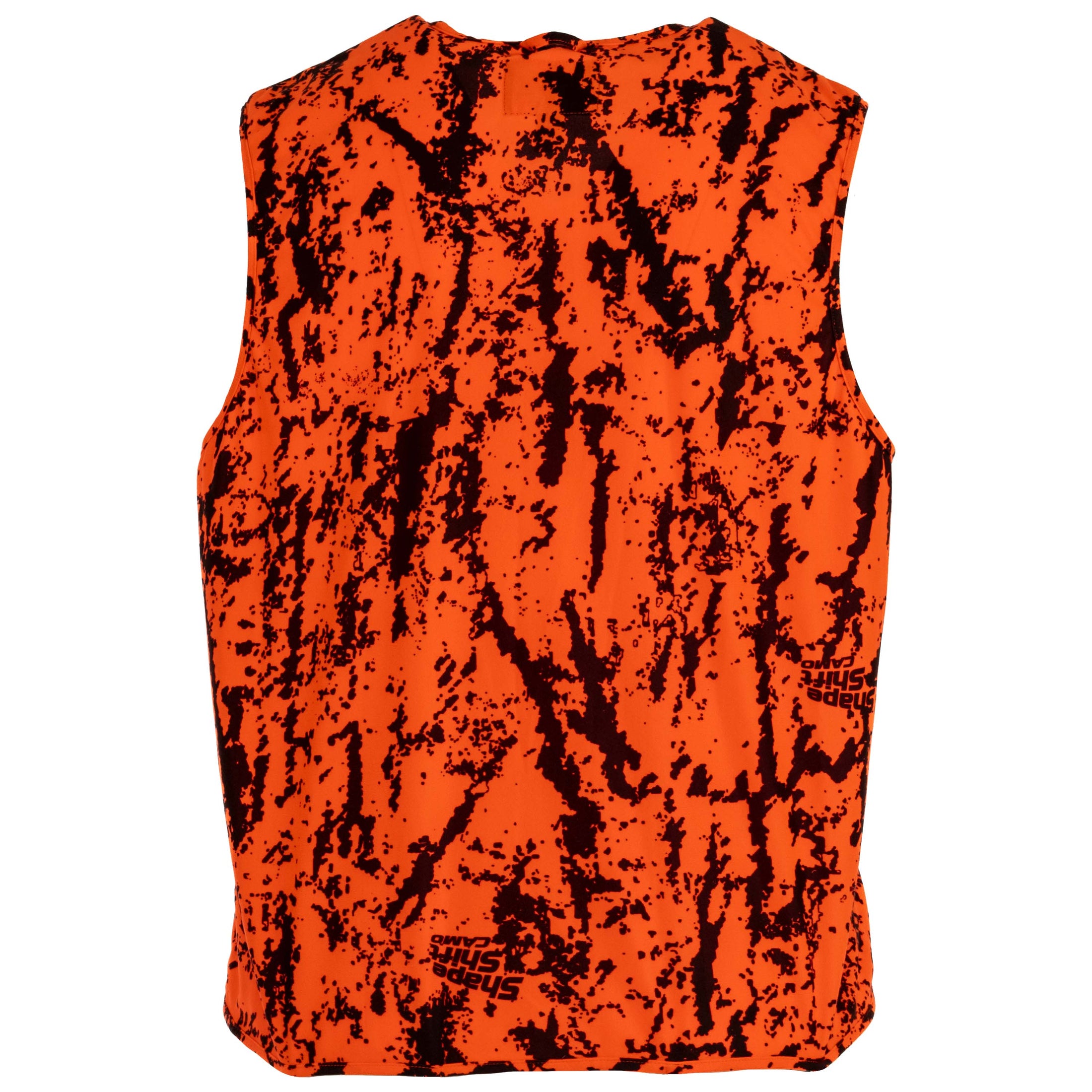 Blaze Lite Vest back view (shape shift blaze orange camo)