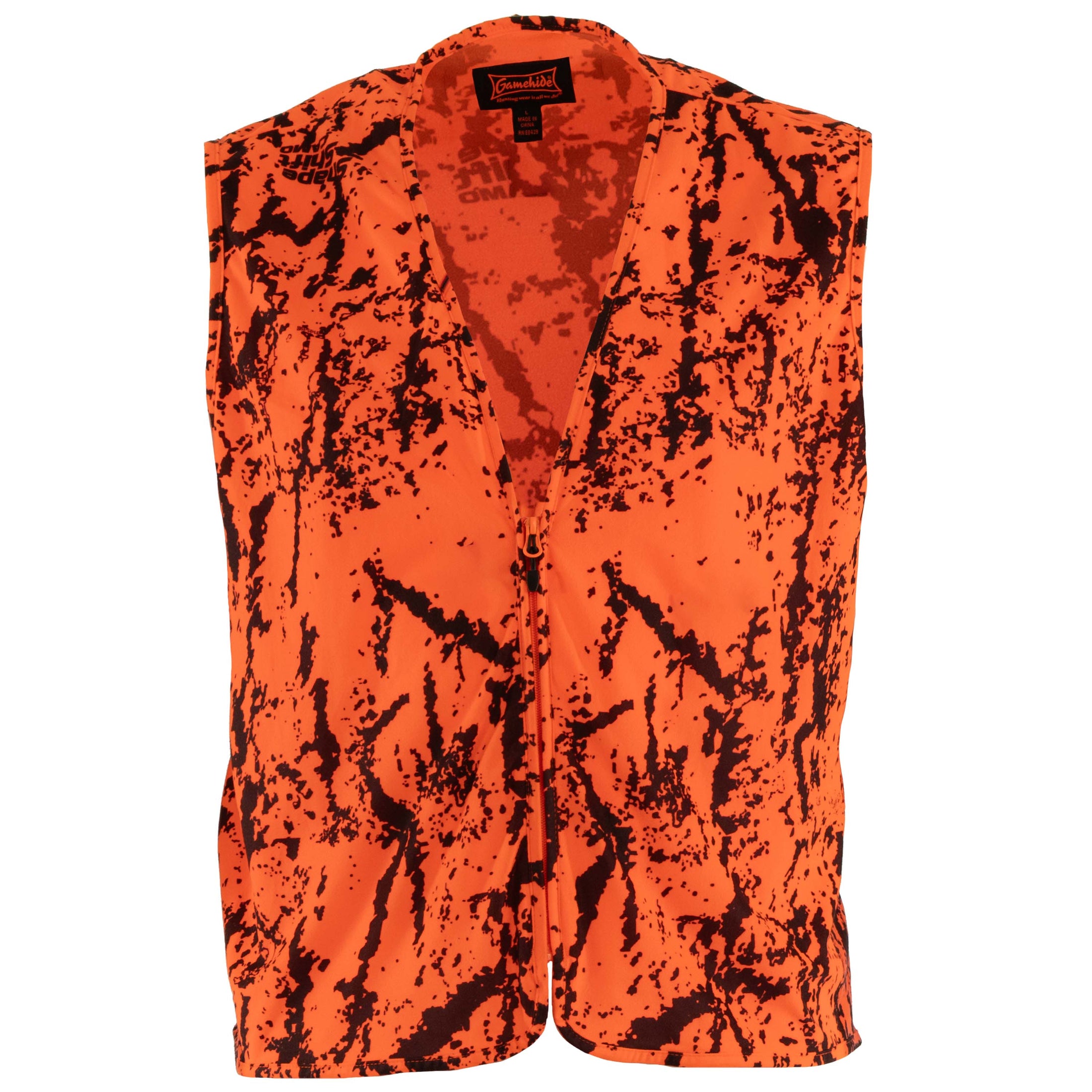 Blaze Lite Vest front view (shape shift blaze orange camo)