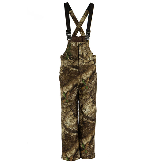 Gamehide Youth Tundra Bibs front view (realtree apx).
