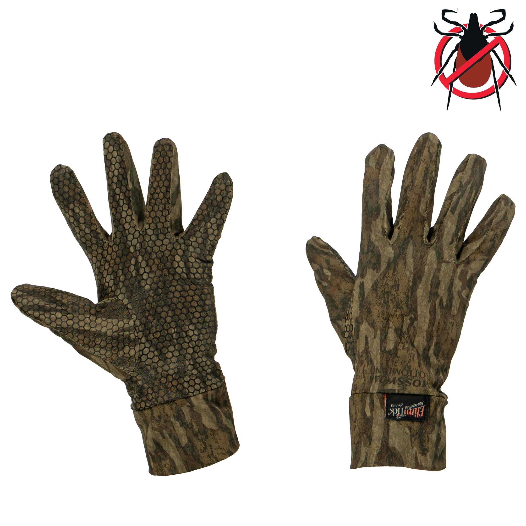 Gamehide ElimiTick FlexGuard Glove - Tick - Mossy Oak New Bottomland