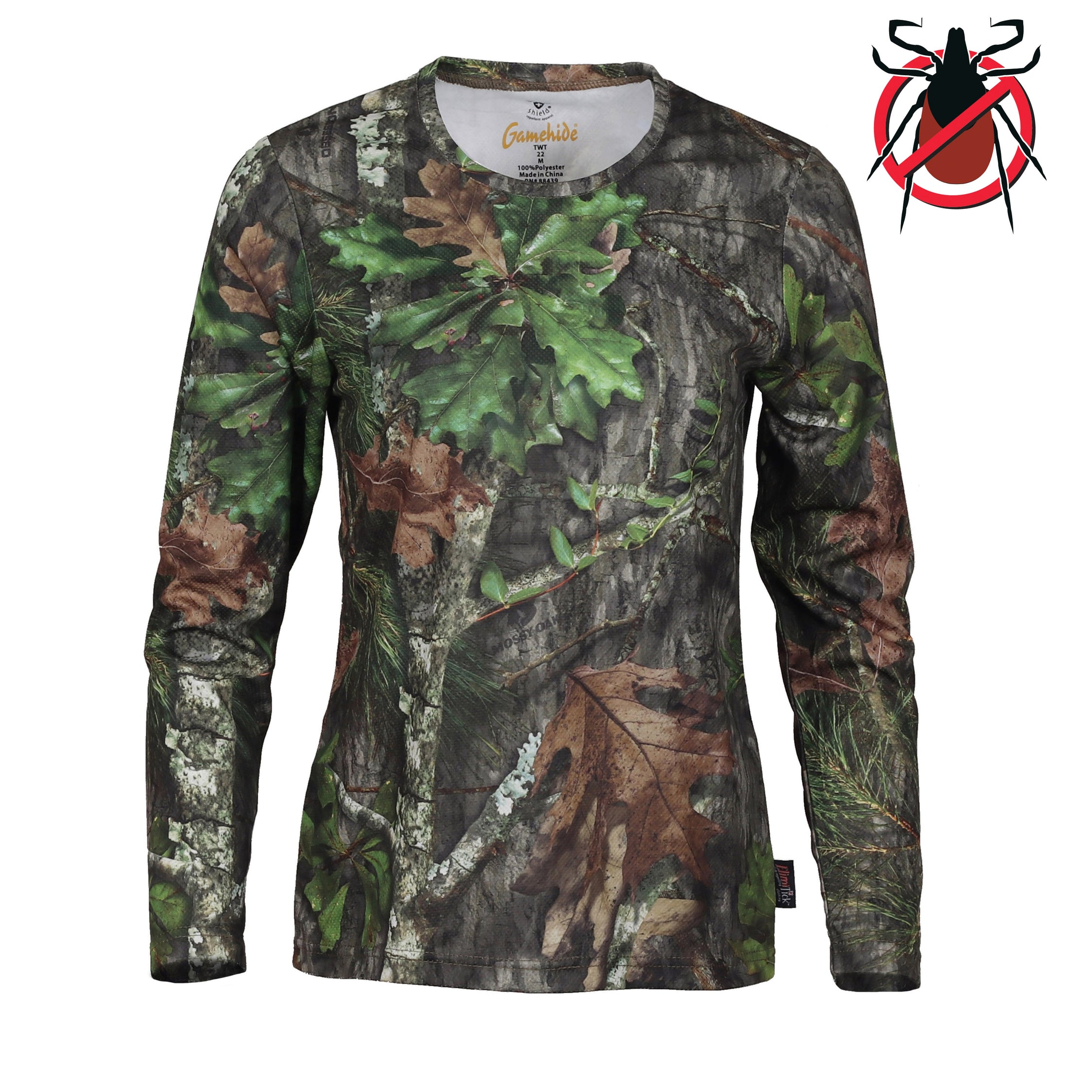 Gamehide ElimiTick Womens Long Sleeve Shirt Front View - Tick - Mossy Oak Obsession