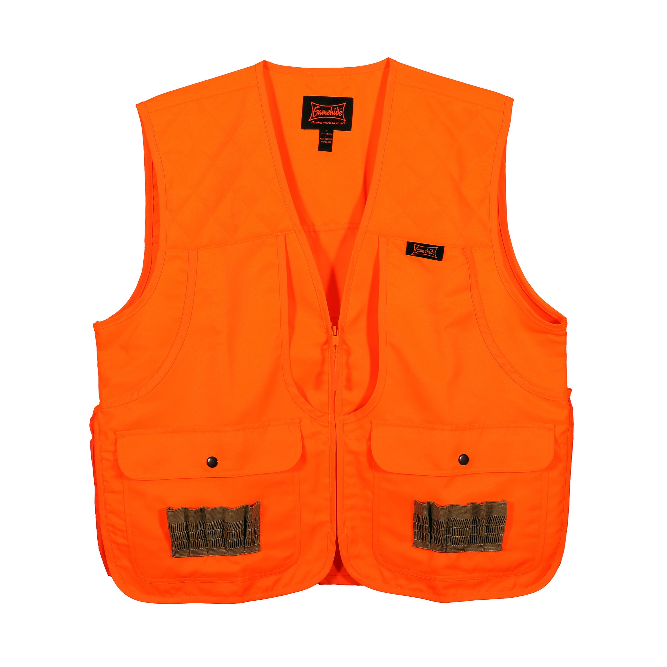 Gamehide - Youth Front Loader Vest - Front View - Blaze Orange