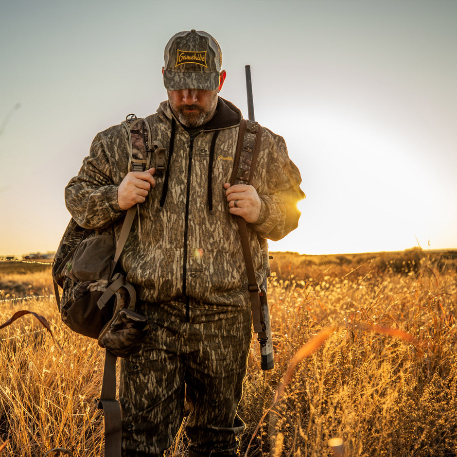 dove hunter wearing mossy oak camo pattern